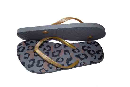 fashion emboss green flower lady flip flop