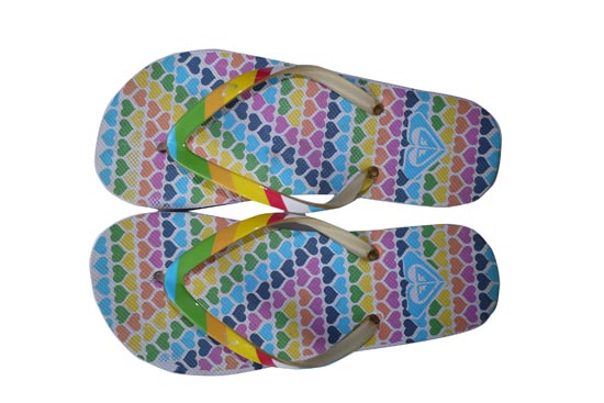 fashion emboss green flower lady flip flop