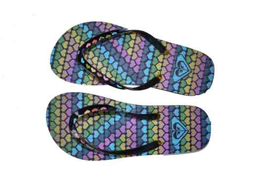 fashion emboss green flower lady flip flop