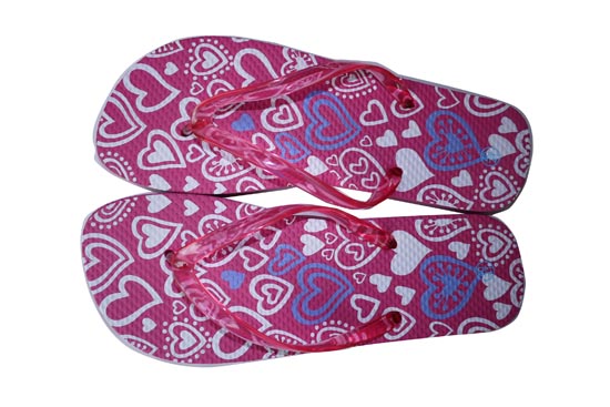 fashion emboss green flower lady flip flop